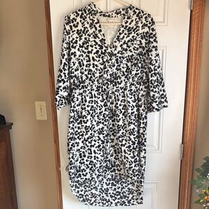 Merona Black and White Leopard-Print high low Dress